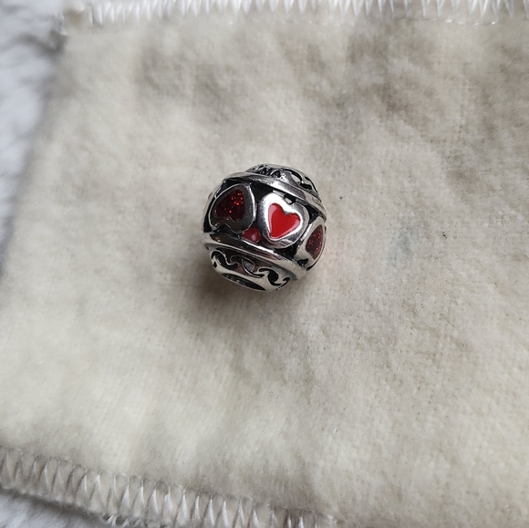 Kay Jewelers Michael Anthony Charmed Memories Enamel Heart Sterling silver Charm - Picture 1 of 6